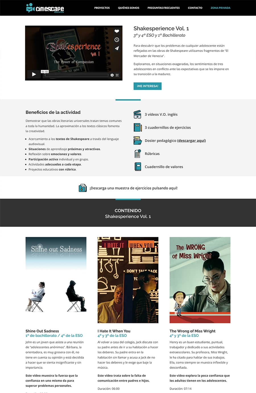 Diseño Web en Madrid, Cinescape