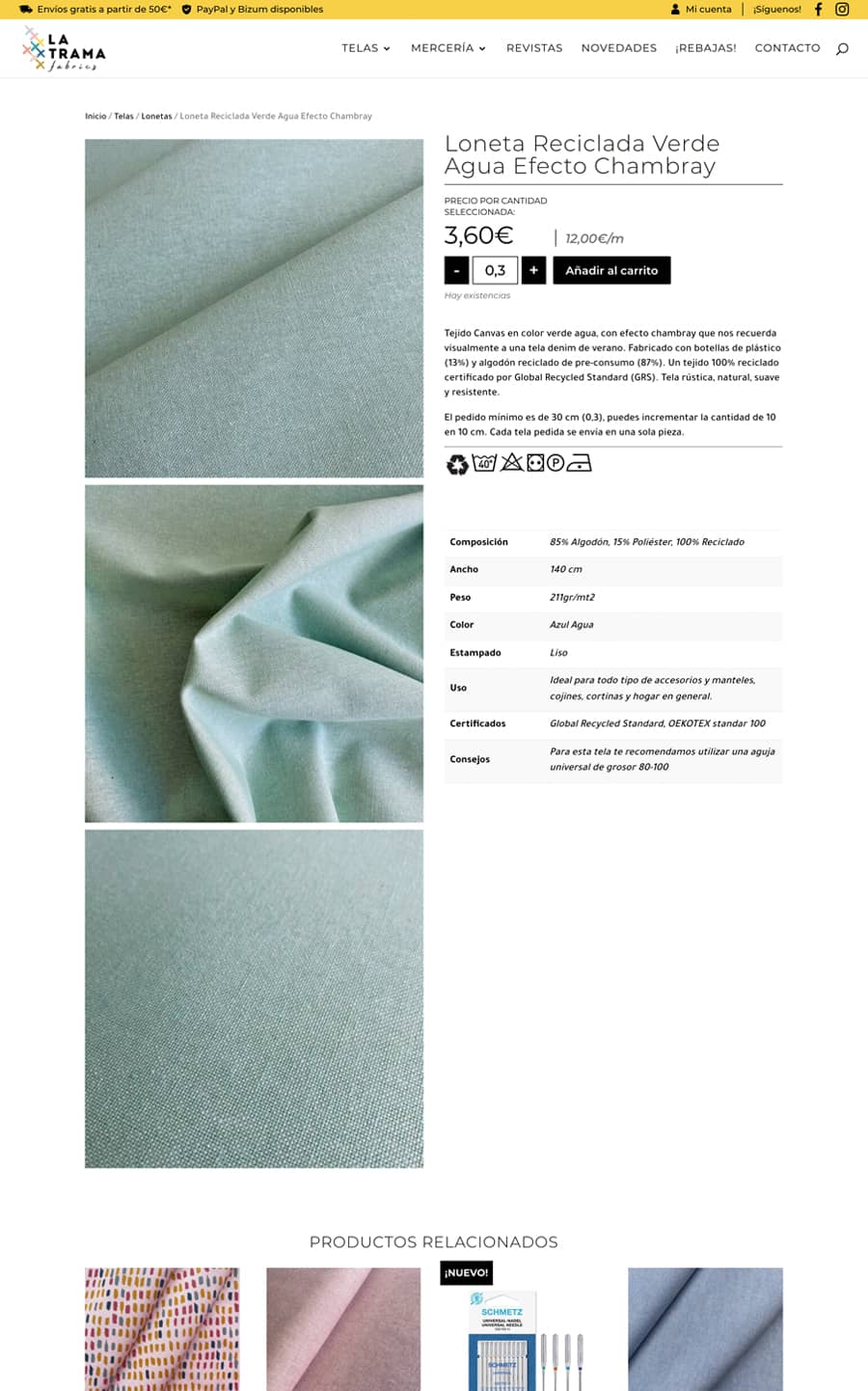Diseño Web en Madrid, La Trama Fabrics