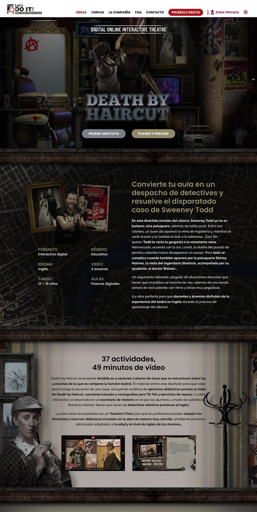 Diseño Web en Madrid Online Theatre Experience
